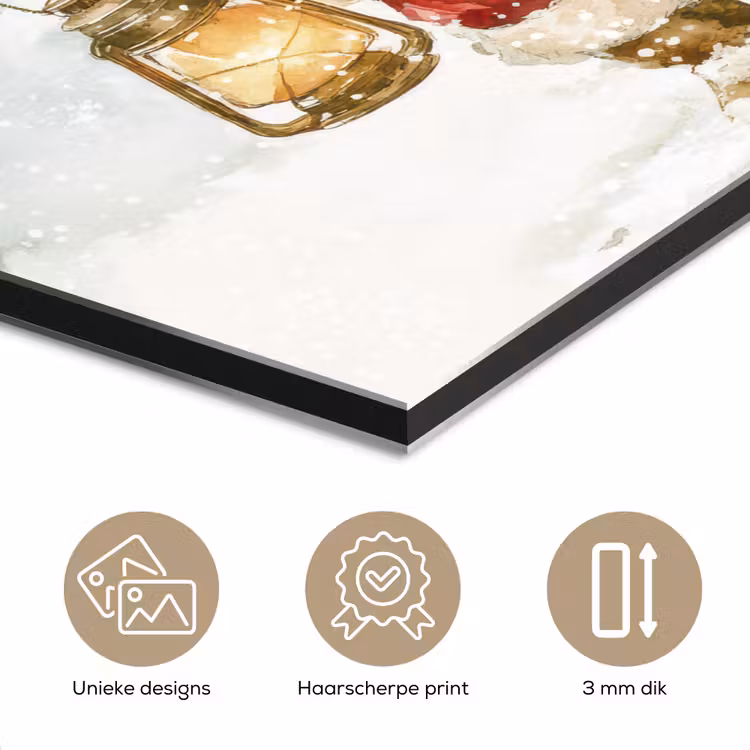 Aluminium schilderij - Kerstman- Winter - Sneeuw - Wit - Rood — 7