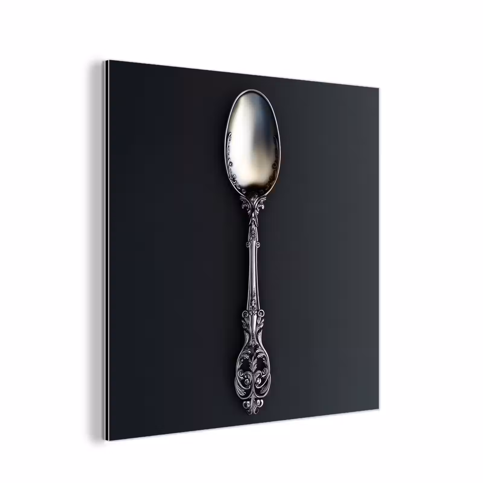 Aluminium schilderij - Lepel - Zilver - Metaal — 1