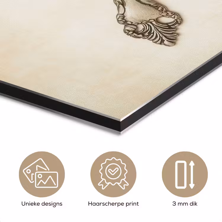 Aluminium schilderij - Beige - Vintage - Bestek — 7