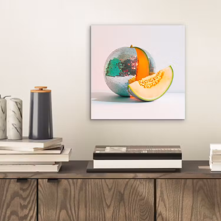 Aluminium schilderij - Disco - Discobal - Meloen - Pastel — 2