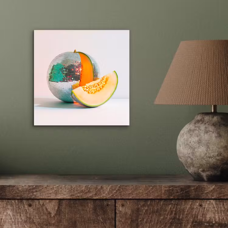 Aluminium schilderij - Disco - Discobal - Meloen - Pastel — 3