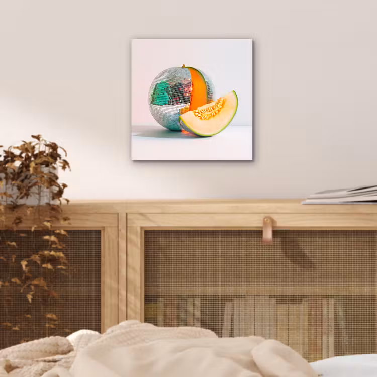 Aluminium schilderij - Disco - Discobal - Meloen - Pastel — 4