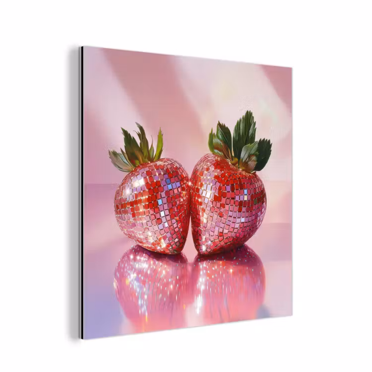 Aluminium schilderij - Disco - Fruit - Glitter - Strawberry — 1
