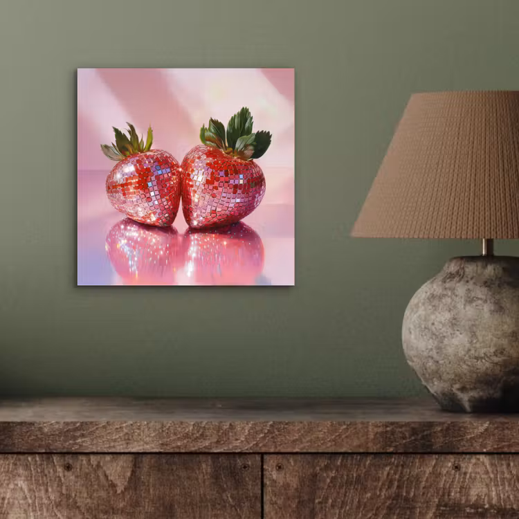 Aluminium schilderij - Disco - Fruit - Glitter - Strawberry — 3