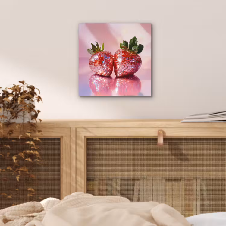 Aluminium schilderij - Disco - Fruit - Glitter - Strawberry — 4