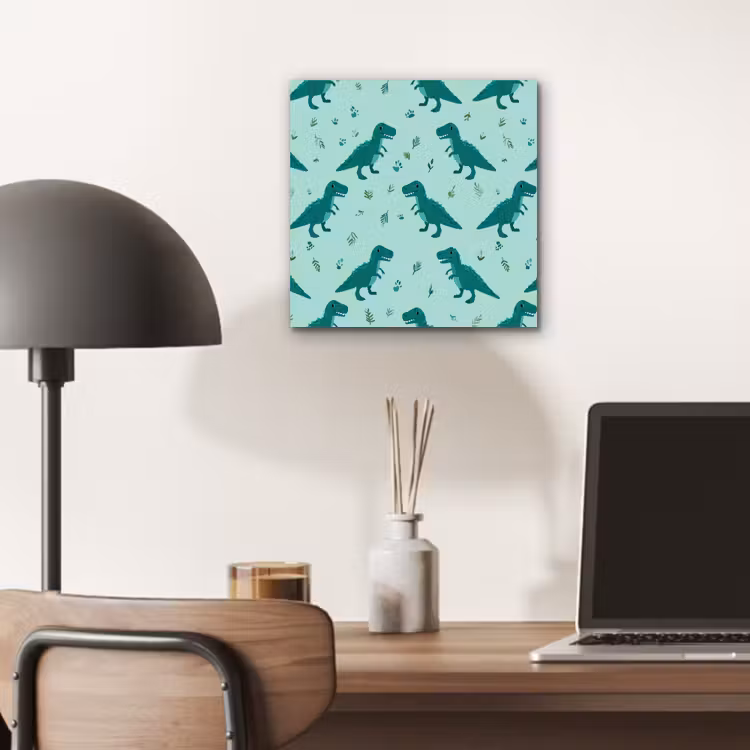 Aluminium schilderij - Donkergroen - Dinosaurussen - Afdrukken - Bladeren — 6