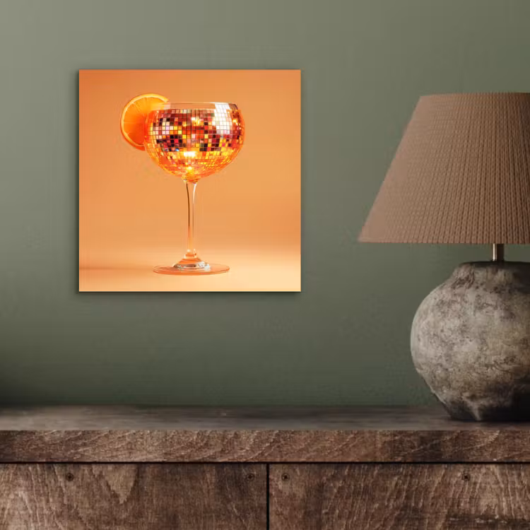 Aluminium schilderij - Drank - Oranje - Glitter - Disco — 3