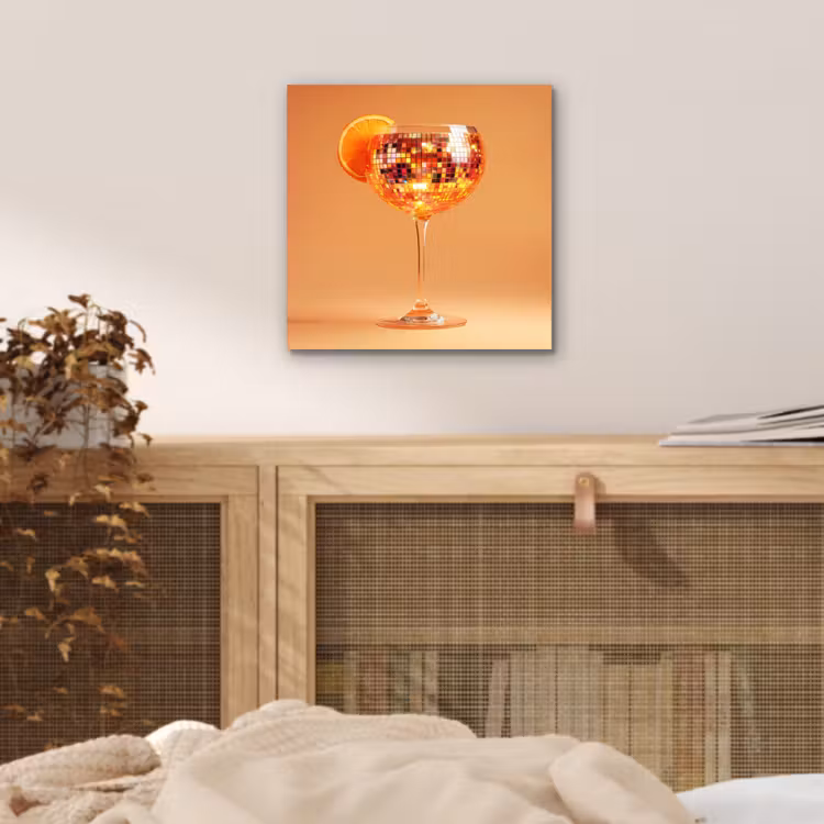 Aluminium schilderij - Drank - Oranje - Glitter - Disco — 4