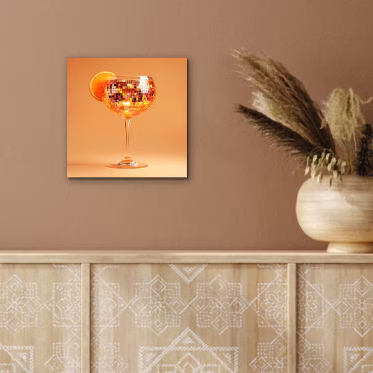Aluminium schilderij - Drank - Oranje - Glitter - Disco — 5