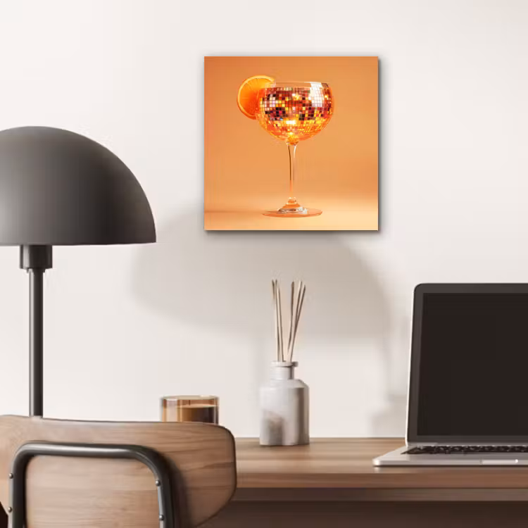 Aluminium schilderij - Drank - Oranje - Glitter - Disco — 6