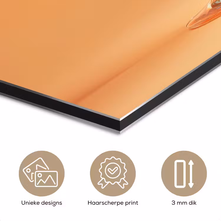 Aluminium schilderij - Drank - Oranje - Glitter - Disco — 7