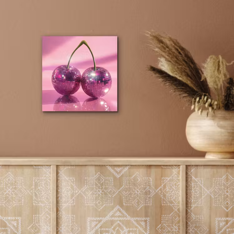 Aluminium schilderij - Glitter - Discobol - Roze - Kersen — 5