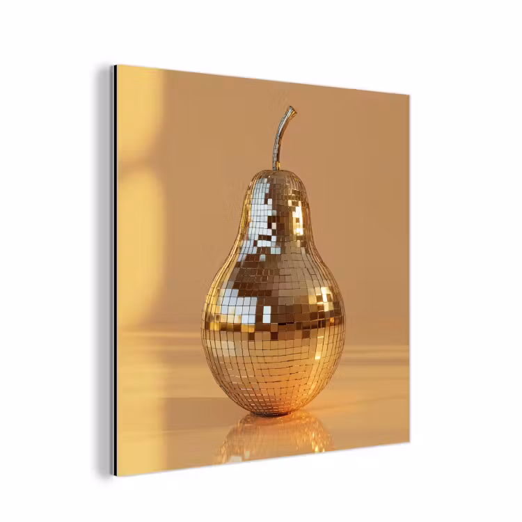Aluminium schilderij - Goud - Disco - Glitter - Peer — 1