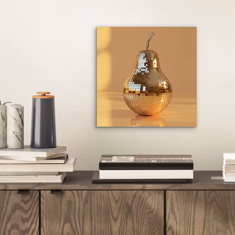 Aluminium schilderij - Goud - Disco - Glitter - Peer — 2