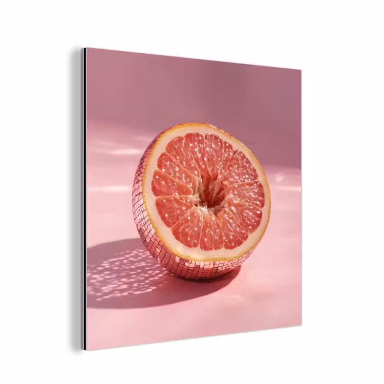 Aluminium schilderij - Grapefruit - Roze - Disco - Shiny — 1