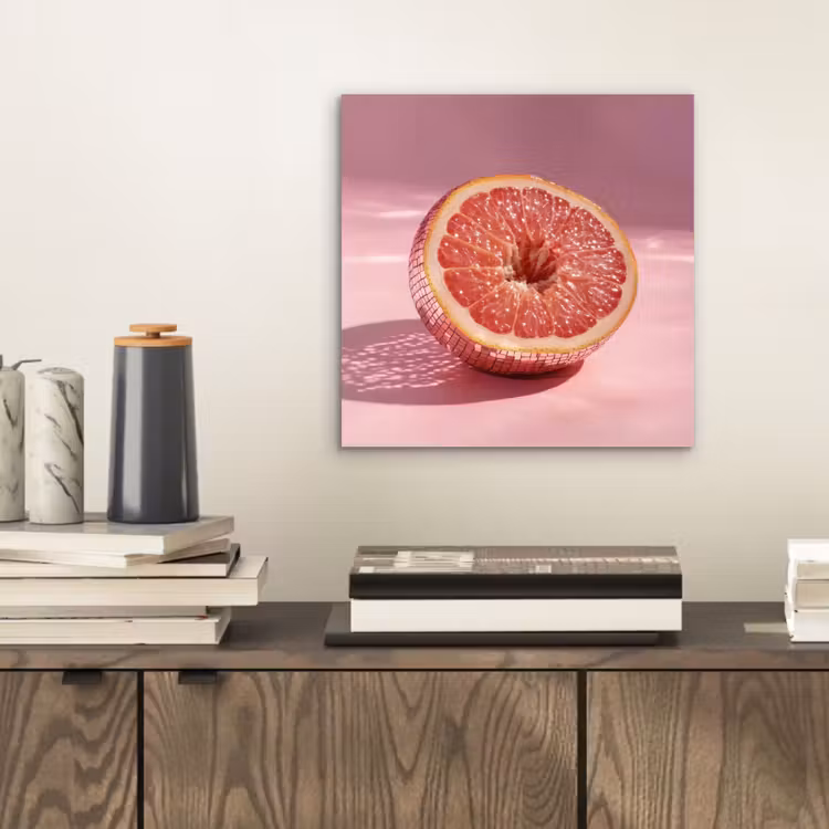 Aluminium schilderij - Grapefruit - Roze - Disco - Shiny — 2