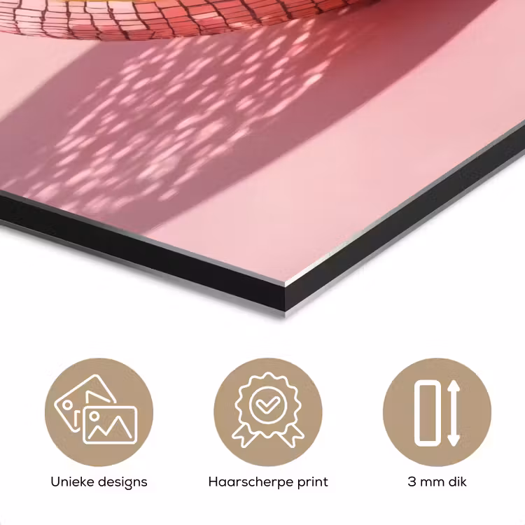 Aluminium schilderij - Grapefruit - Roze - Disco - Shiny — 7