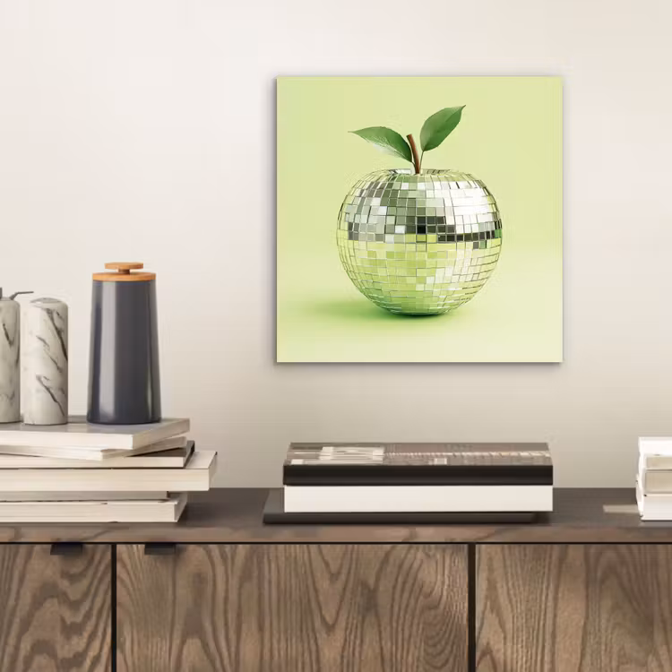 Aluminium schilderij - Groen - Disco - Decoratie - Appel — 2