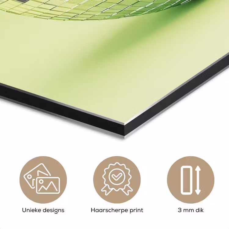 Aluminium schilderij - Groen - Disco - Decoratie - Appel — 7