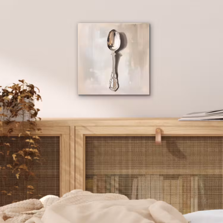 Aluminium schilderij - Lepel - Verf - Zilver — 4