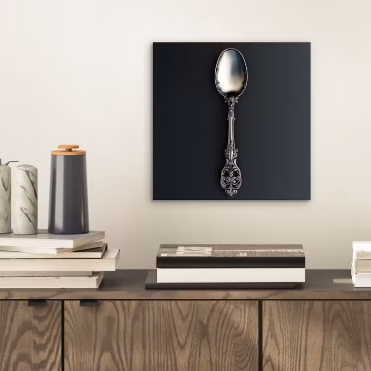 Aluminium schilderij - Lepel - Zilver - Metaal — 2