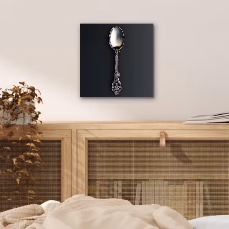 Aluminium schilderij - Lepel - Zilver - Metaal — 4