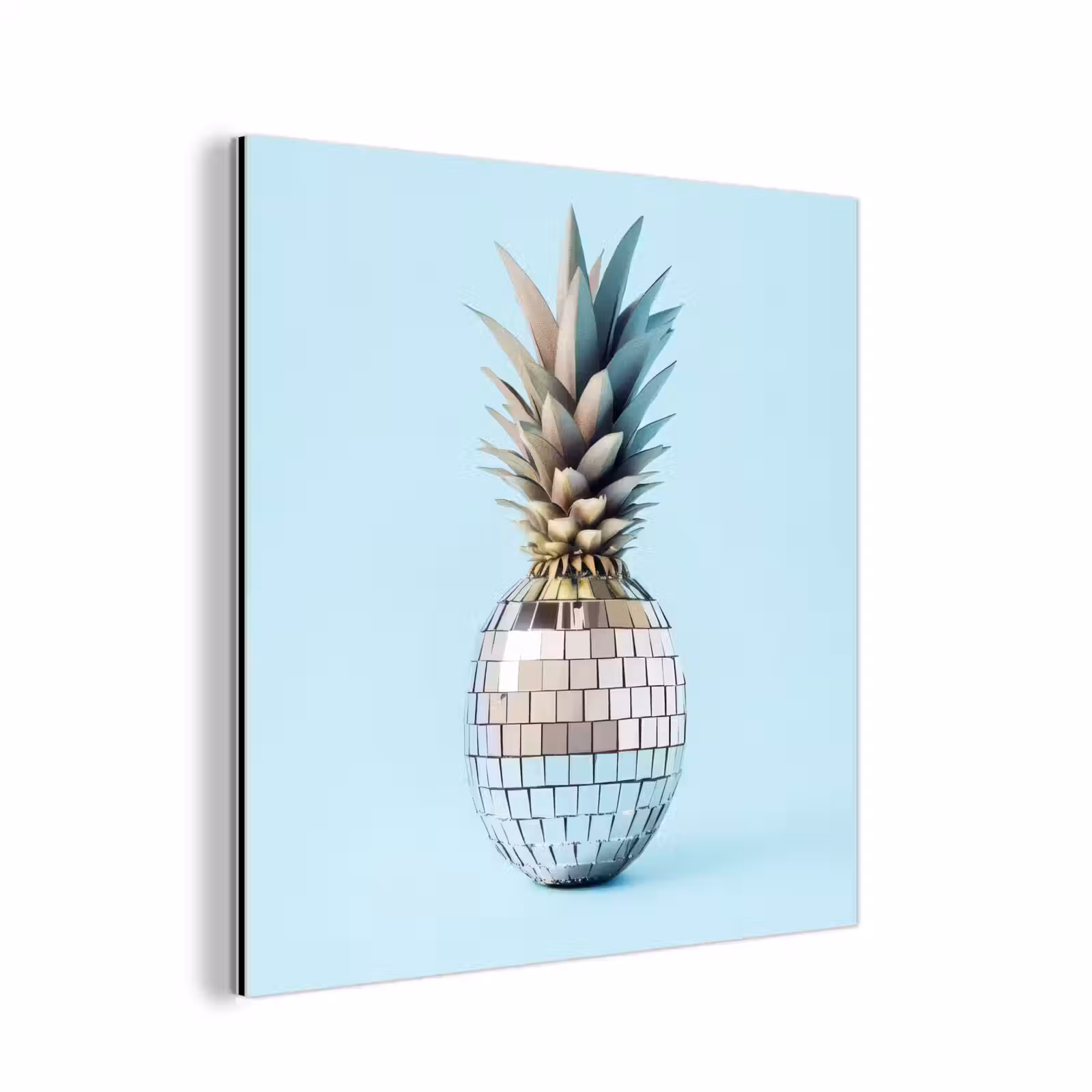Aluminium schilderij - Blauw - Ananas - Disco - Discobal — 1