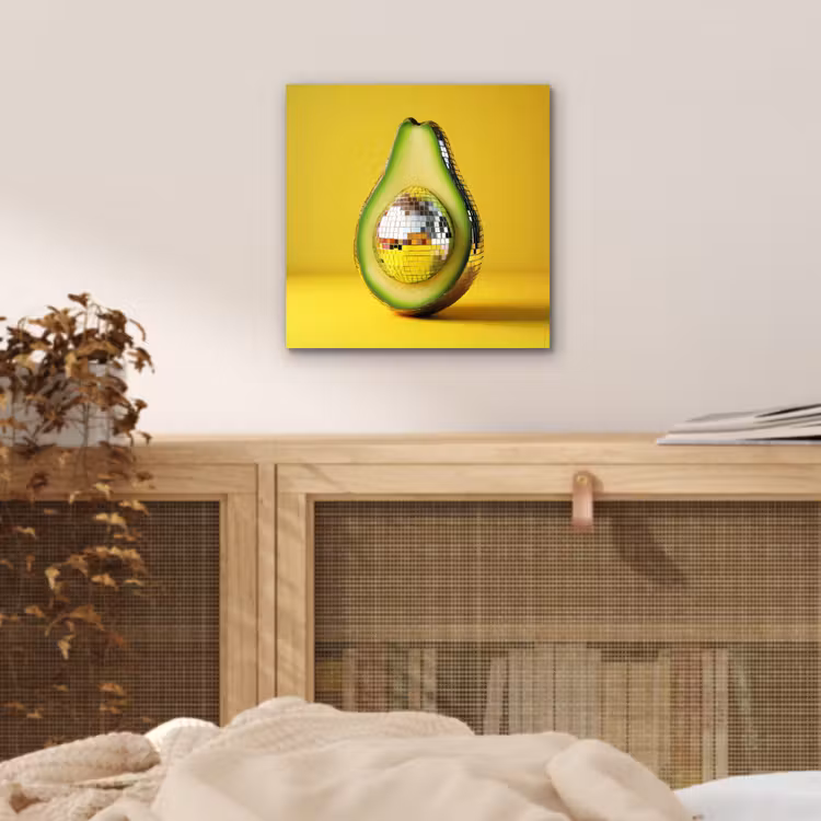 Aluminium schilderij - Avocado - Discobal - Geel - Glitter — 4