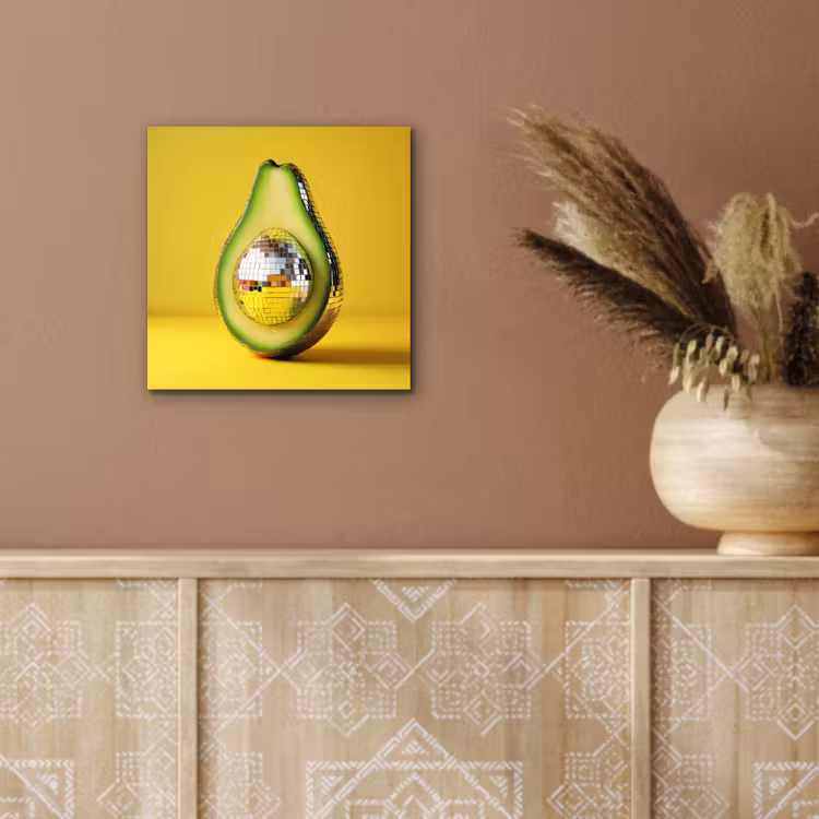 Aluminium schilderij - Avocado - Discobal - Geel - Glitter — 5