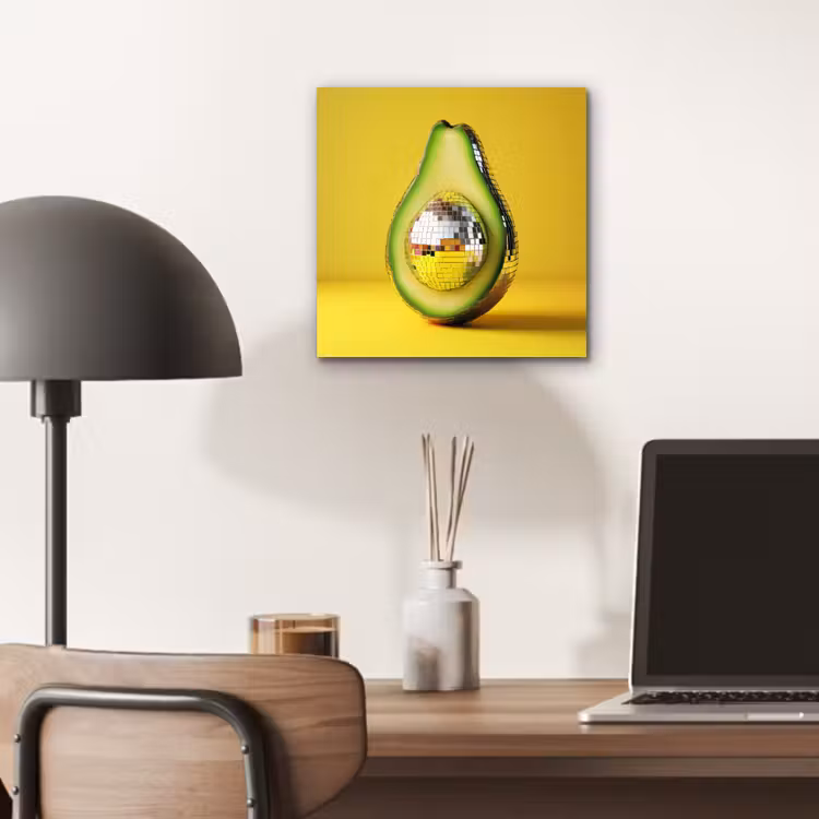 Aluminium schilderij - Avocado - Discobal - Geel - Glitter — 6