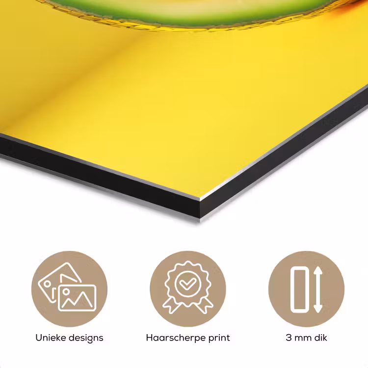 Aluminium schilderij - Avocado - Discobal - Geel - Glitter — 7