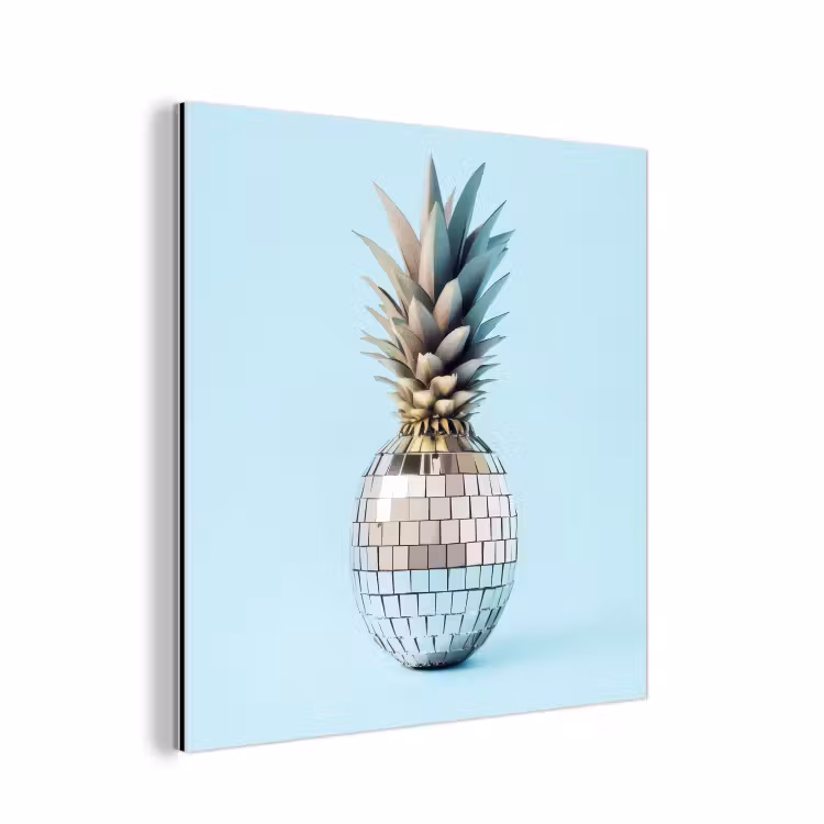 Aluminium schilderij - Blauw - Ananas - Disco - Discobal — 1