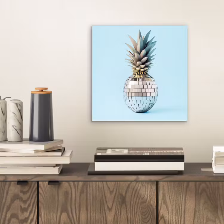 Aluminium schilderij - Blauw - Ananas - Disco - Discobal — 2
