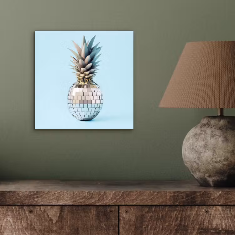Aluminium schilderij - Blauw - Ananas - Disco - Discobal — 3
