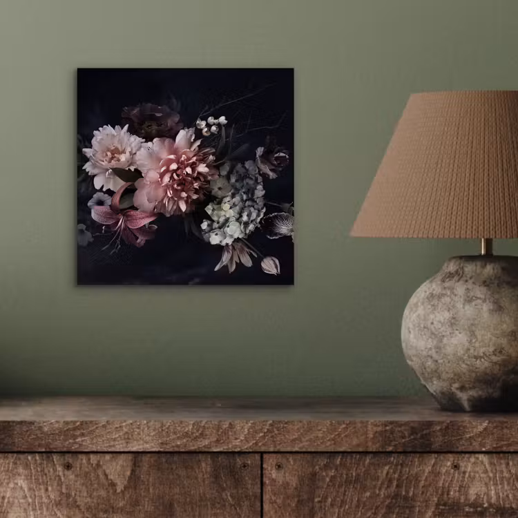 Aluminium schilderij - Bloemen - Vintage - Pastel - Roze - Wit — 3