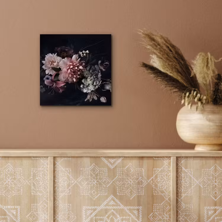 Aluminium schilderij - Bloemen - Vintage - Pastel - Roze - Wit — 5