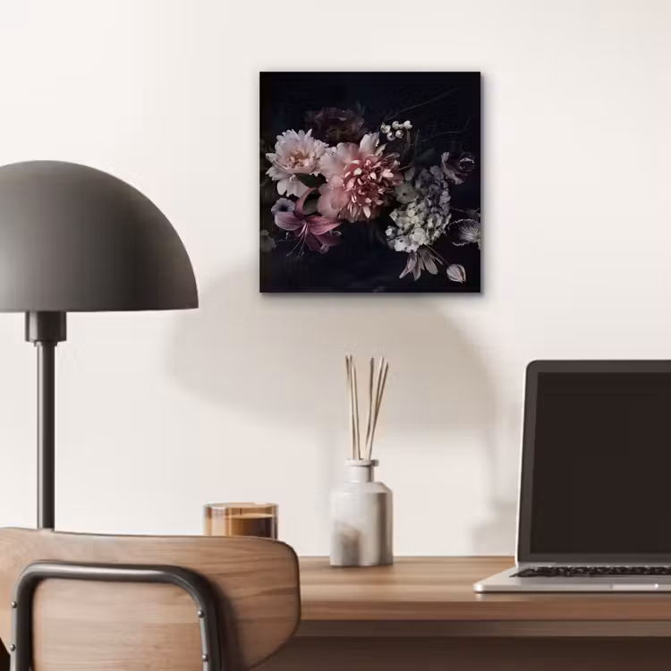 Aluminium schilderij - Bloemen - Vintage - Pastel - Roze - Wit — 6