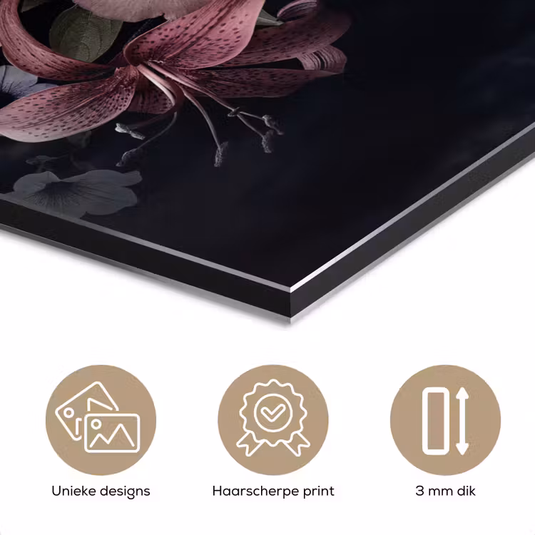 Aluminium schilderij - Bloemen - Vintage - Pastel - Roze - Wit — 7