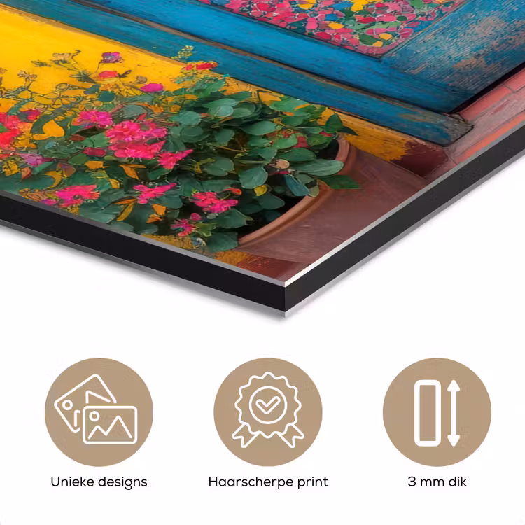 Aluminium schilderij - Deuren - Kleurrijk - Planten — 7