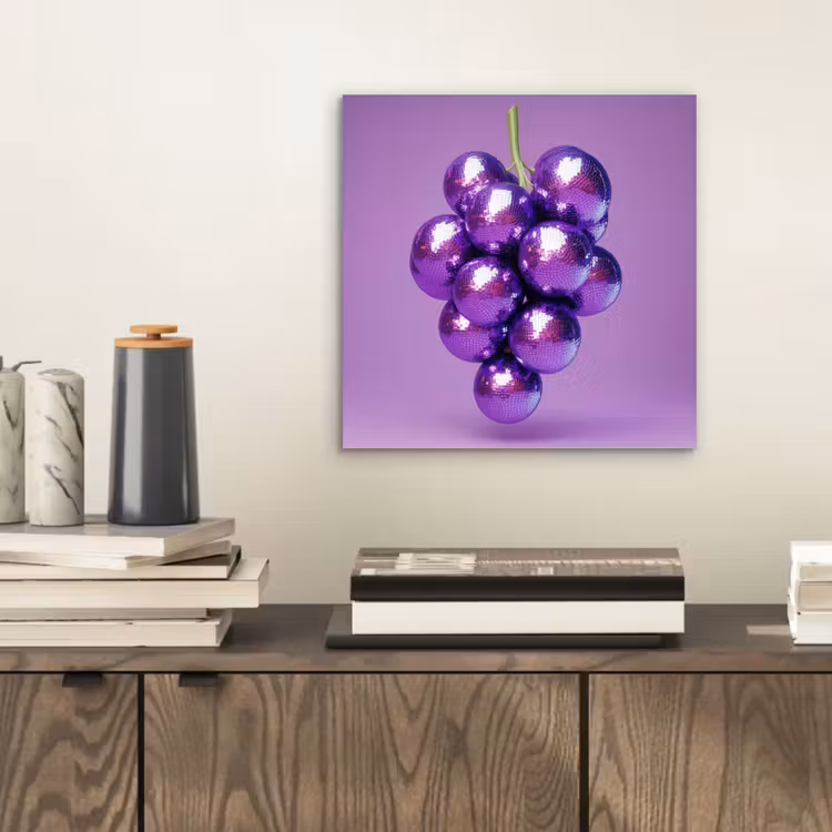 Aluminium schilderij - Druif - Disco - Glitter - Paars — 2