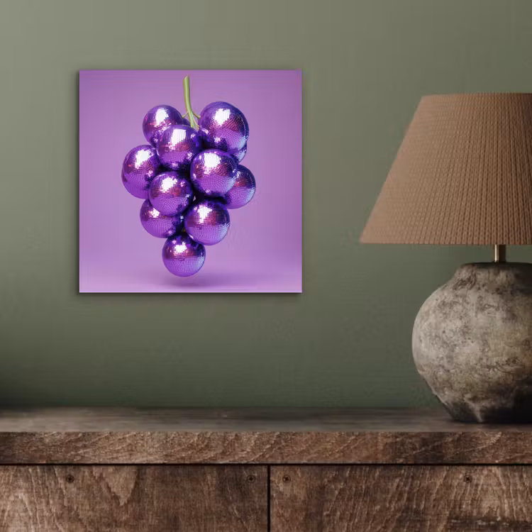Aluminium schilderij - Druif - Disco - Glitter - Paars — 3