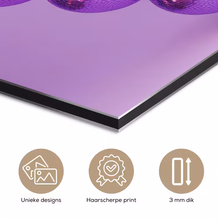 Aluminium schilderij - Druif - Disco - Glitter - Paars — 7