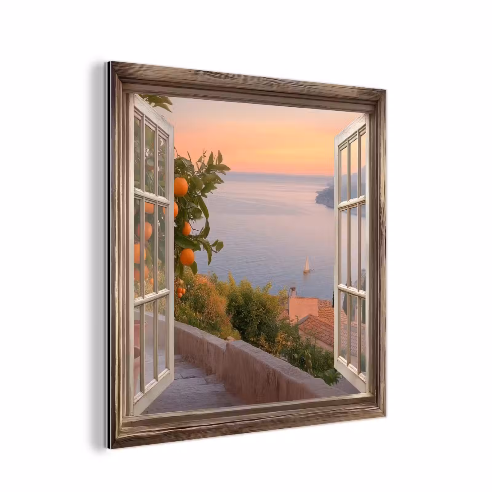 Aluminium schilderij - Doorkijk - Uitzicht - Meer - Landschap — 1