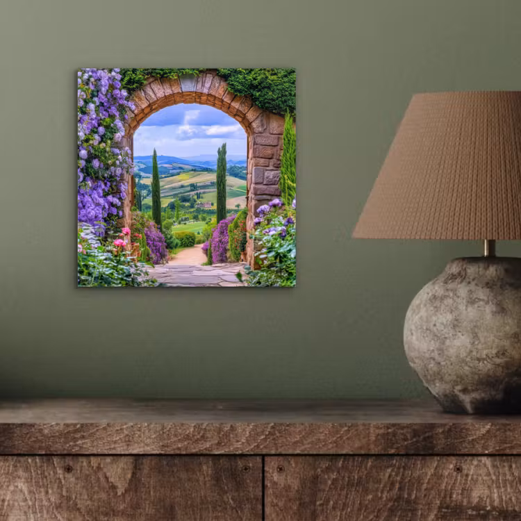 Aluminium schilderij - Doorkijk - Toscane - Landschap - Poort — 3