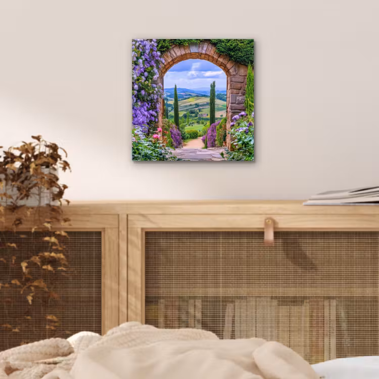 Aluminium schilderij - Doorkijk - Toscane - Landschap - Poort — 4