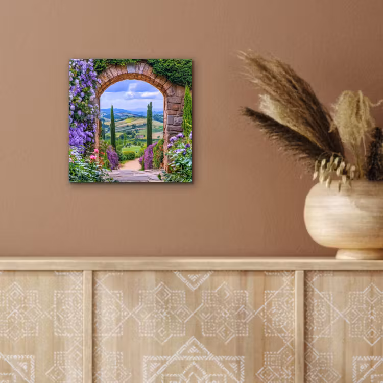 Aluminium schilderij - Doorkijk - Toscane - Landschap - Poort — 5