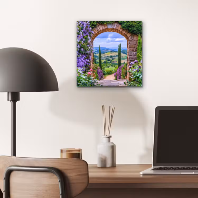 Aluminium schilderij - Doorkijk - Toscane - Landschap - Poort — 6