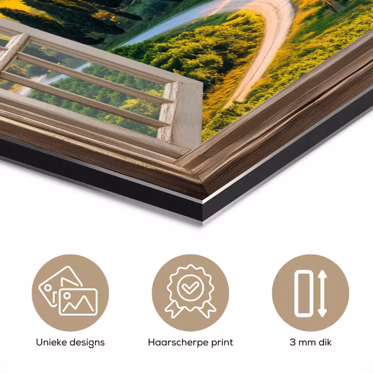 Aluminium schilderij - Doorkijk - Toscane - Uitzicht - Landschap - Zomer — 7