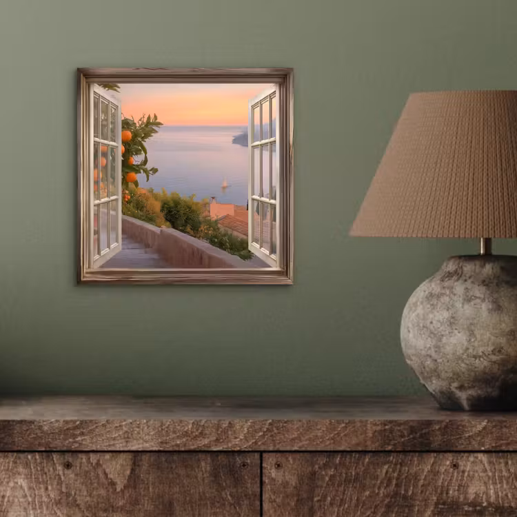 Aluminium schilderij - Doorkijk - Uitzicht - Meer - Landschap — 3
