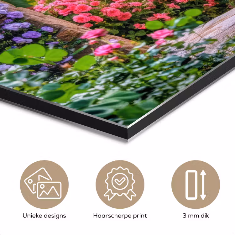 Aluminium schilderij - Doorkijk - Vuurtoren - Bloemen - Uitzicht — 7